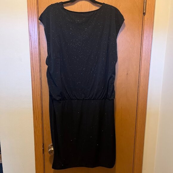 Apt 9 Short Sleeved Shimmer Formal Mini Dress Draped Top NWT Womens Size XL - Picture 2 of 5